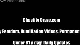 Femdom Mistress Locks Your Cock Tight in Bondage