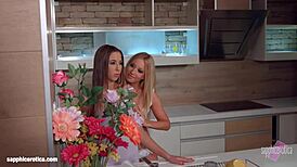 Lesbian scene where kiara lord and suzie c lick and finger each other