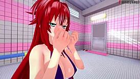 rias gremory asks for sex in the bathroom bikini