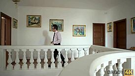 daddy4k banging step son's hot gf makes old man cum hard