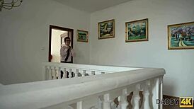 daddy4k banging step son's hot gf makes old man cum hard