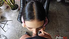 he fucks me hard on all fours, moaning loud and loving it when he cums in my mouth