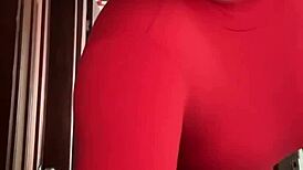 my cute milf neighbor masturbates in the bathroom and gets a creampie