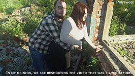 so much cum in pussy after rough public sex, oops!