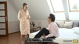 daddy4k banging step son's hot gf makes old man cum hard