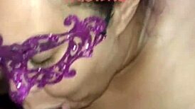 Watch this mature BBW puta jerking and milking cock in lingerie