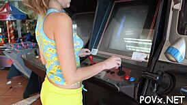 Nasty Teen Babe Sucks Cock In Rough POV Sex Action