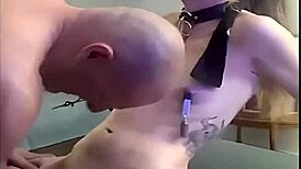 Student squirts hard during rough homemade deepthroat quickie session