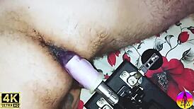 Brazilian redhead wife dominates gay husband with rubber cock