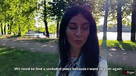 Why does my girlfriend orgasm in the public park under my toy control?