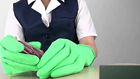 handjob with latex gloves feels so kinky! 😜