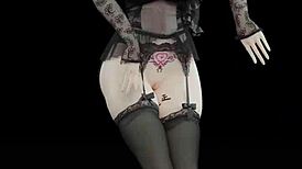 探索3D动漫与MMD裸体舞蹈在成人变态风格中。太疯狂了！