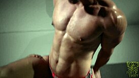 Bound Gay Pornstar Rims In BDSM Chair