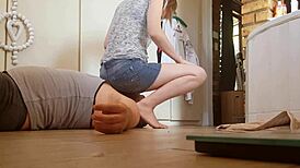 Ever tried a yummy facesitting session with a naked brunette?