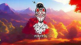 Kate 8: Brunette Maid in Stockings Flashes Big Tits Outdoors