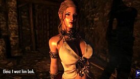 卡通Elena和金发大屌做交易