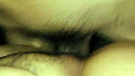 Tight dripping pussy gets filled with cum in close-up bent over scene