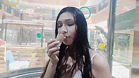 First Time Fuck at Home with Cute Latina Teen 18+ After Mall Meet