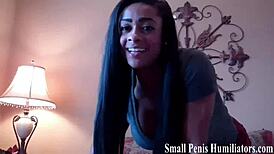 Femdom Mistress Shows Tiny Penis in POV Masturbation Session