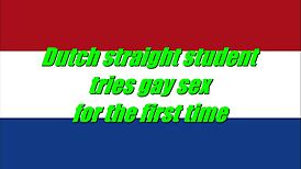 Straight dutch student boldly tries gay sex with reinder