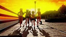 futa babe with huge tits and ass gets lewd in the gym with monster cock 😈💦