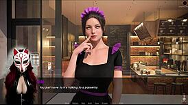 Kate 8: Brunette Maid in Stockings Flashes Big Tits Outdoors