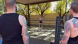 Bi MMF Threesome with Girl Boxer Banging Two Huge Cocks Hard