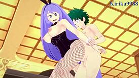 ever imagined nejire, tsuyu, and izuku in wild bunny girl action?