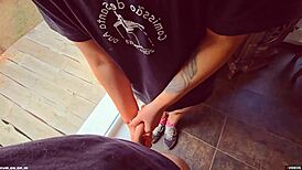 cum on my panties after intensive rubbing and masturbation close-up.