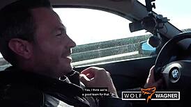 Oh wow, Jessii Van Riva gets her tight pussy pounded in the stairwell!