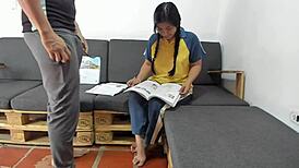 studying turns into hardcore fucking