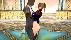 soulcalibur 3d hentai shows a japanese asian fantasy babe squirting during masturbation in cartoon sex