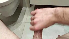 Young Girl Masturbates Huge Cock To Orgasm And Cum In Bathroom Solo