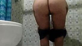 Hidden Camera in Shower Catches My Mature Stepmom Naked