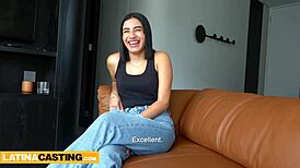shy 18yo colombian cutie riding a huge dick in latina casting 😳