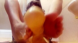 crossdressing choice between cock and pussy in lingerie skirt upskirt