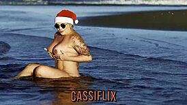 mama noel gets a surprise gift on the beach