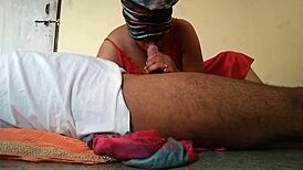 the indian bhabhi gives blowjob outdoors