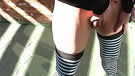 Outdoor milf pissing like crazy while curvy body shakes. Anime vibe adds wild twist!