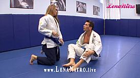 karate teacher gives blonde mature woman fucking lessons