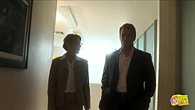 Virtual lesbians eat pussy on leather sofa