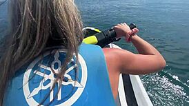 horny blonde babe drilled hard on jetski ride