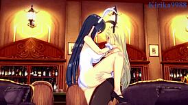 ikaruga and katsuragi bunny girl intense futanari sex in 3d cartoon