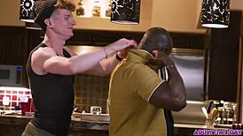 black old man breaks in redhead twink's tight virgin hole tonight.