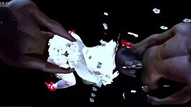 我不敢相信两个BBC家伙在3D动画244中钻我的大奶妹