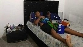 I, the disgusting stepfather, end up fucking my stepdaughter's big ass in the kitchen while she's alone at home with handjob and cumshot.