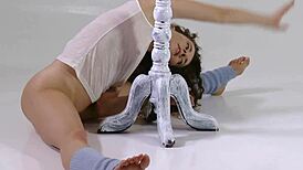 flexible teen ursula fe stretches nude in the gym with acrobatic softcore poses