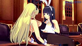 ikaruga and katsuragi bunny girl intense futanari sex in 3d cartoon