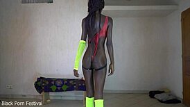 Check out this perfect ebony tits and skinny chocolate body!