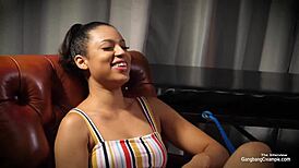 Sexy Natural Girl Dominates Gangbang with Cocksmen. Swallows Every Drop with Ease!